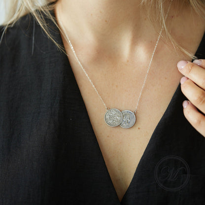 Sixpence Double Necklace Gold Plated and Non-plated