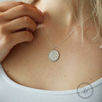 Sixpence necklace, lucky sixpence coin necklace, layering necklace, wedding necklace, sterling silver chain, palladium plated coin