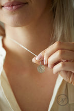 British threepence coin necklace palladium plated - a silver lucky coin necklace perfect for layering.