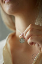 British threepence coin necklace palladium plated - a silver lucky coin necklace perfect for layering.