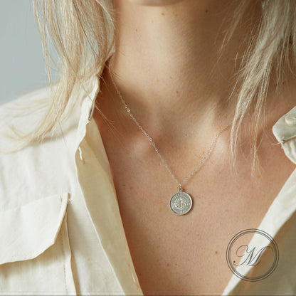 British threepence coin necklace palladium plated - a silver lucky coin necklace perfect for layering.