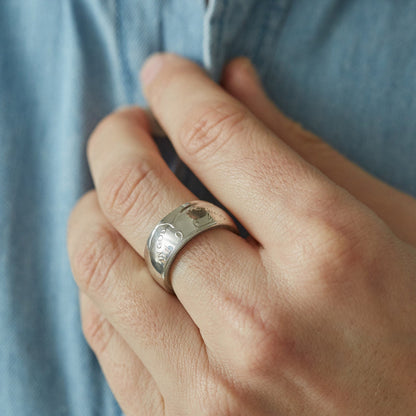 Kennedy Half Dollar 1964 Liberty handmade coin ring 90% silver - a rare American coin ring made from a vintage upcycled coin
