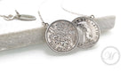 Sixpence Double Necklace, sterling silver chain, coin necklace, palladium plated
