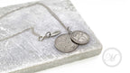 Lucky Sixpence and Threepenny coin layered necklace suspended on a sterling silver chain with your choice of date (palladium plated)