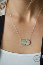 Irish threepence double necklace, silver Irish necklace, silver delicate pendant, double coin necklace, palladium plated coins