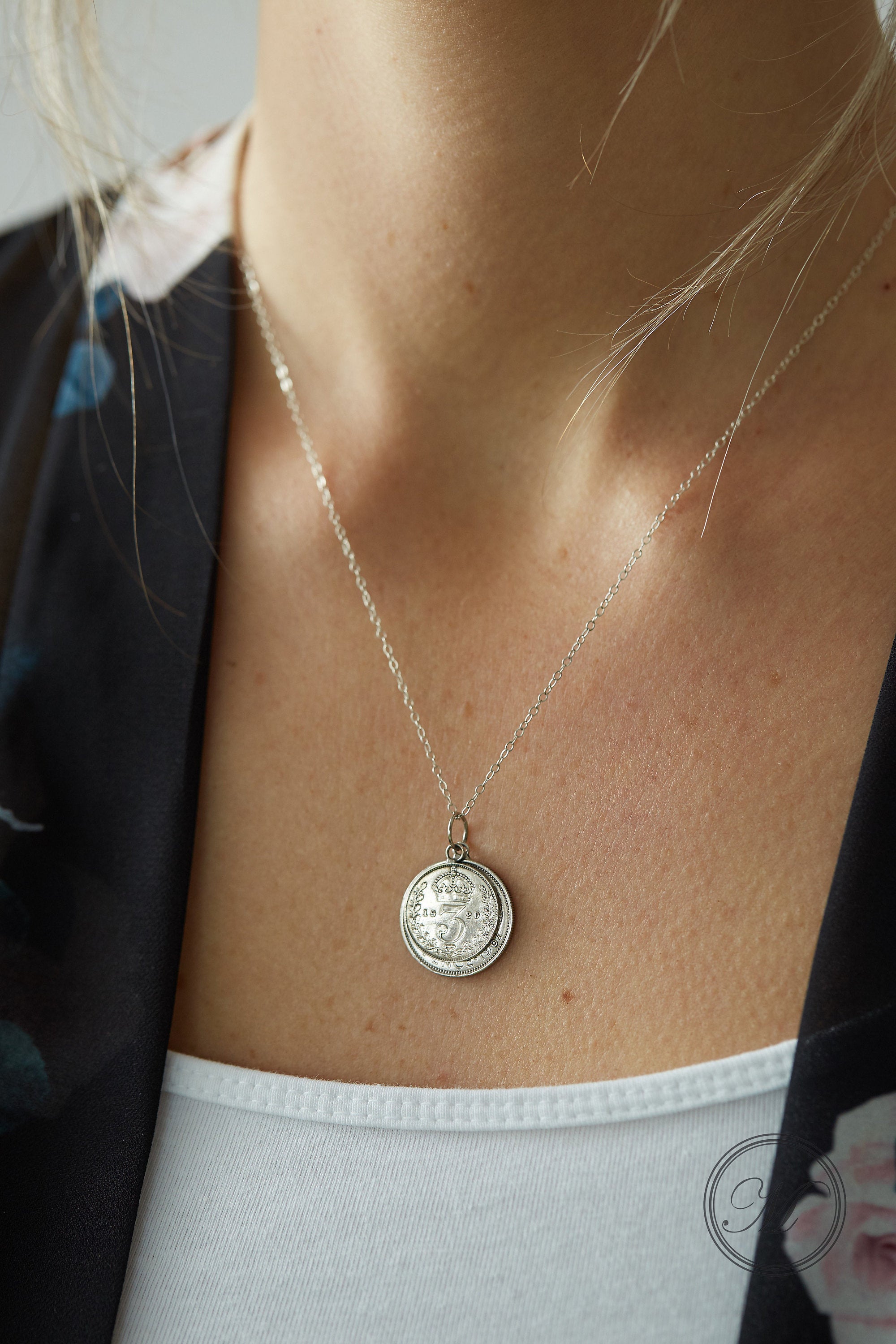 Sterling silver layered 2025 coin necklace