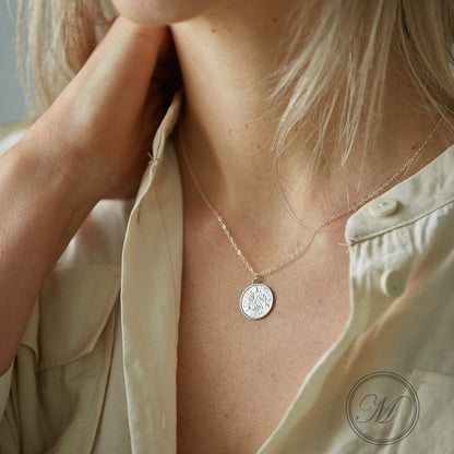 British threepence coin necklace palladium plated - a silver lucky coin necklace perfect for layering.