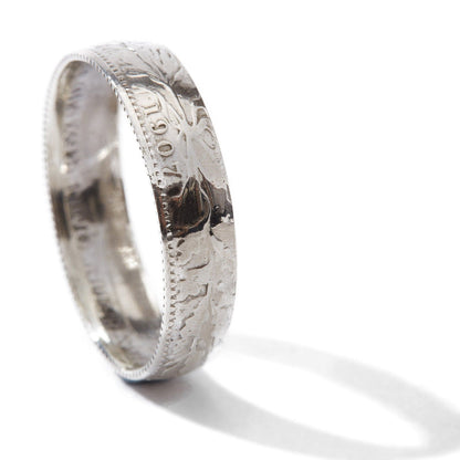 British Sixpence Sterling Silver Coin Ring