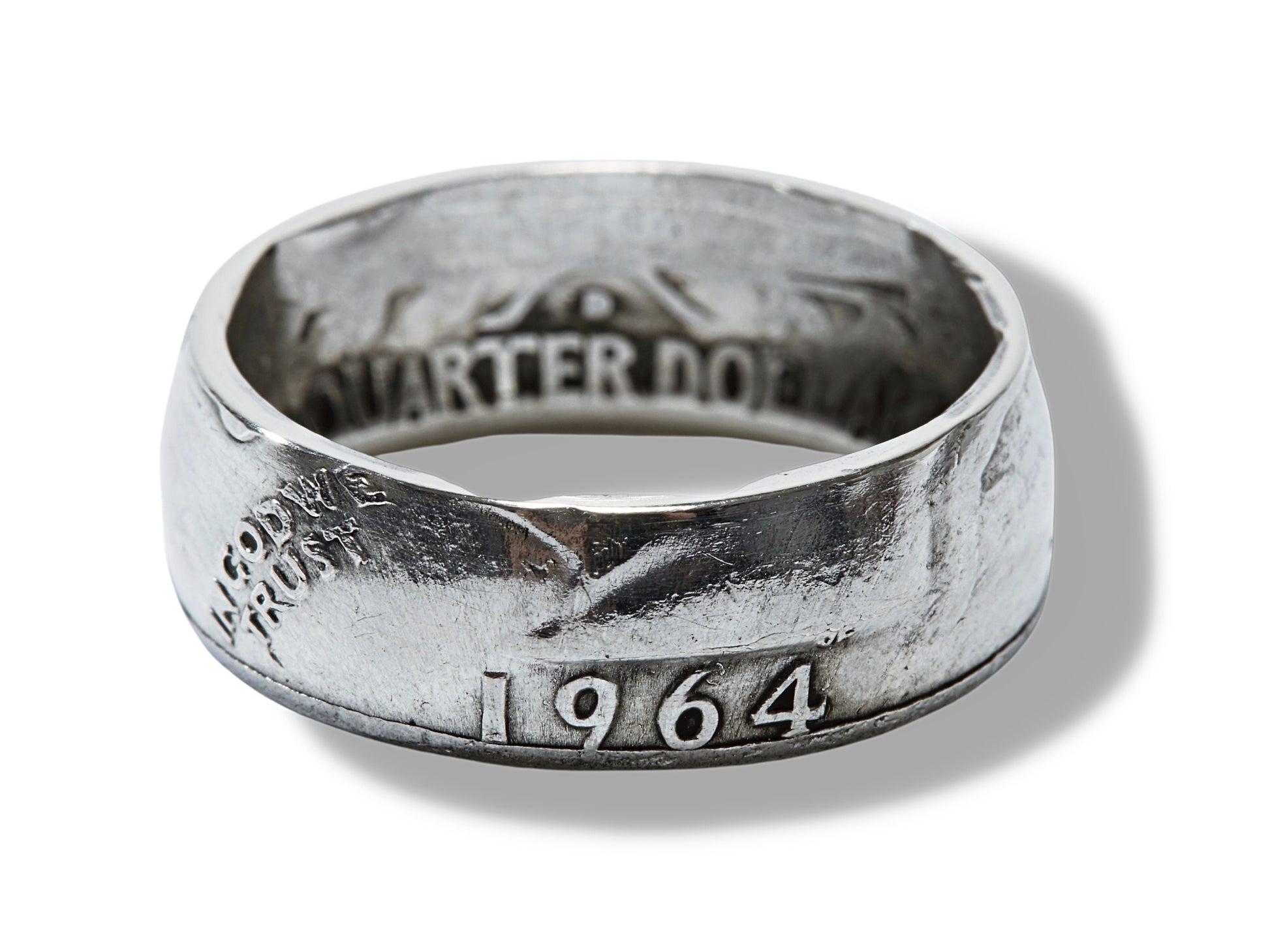 Quarter Dollar LIBERTY 1964 coin ring 90% silver, handmade silver coin ring, American coin ring, rare silver coin ring, USA vintage coin