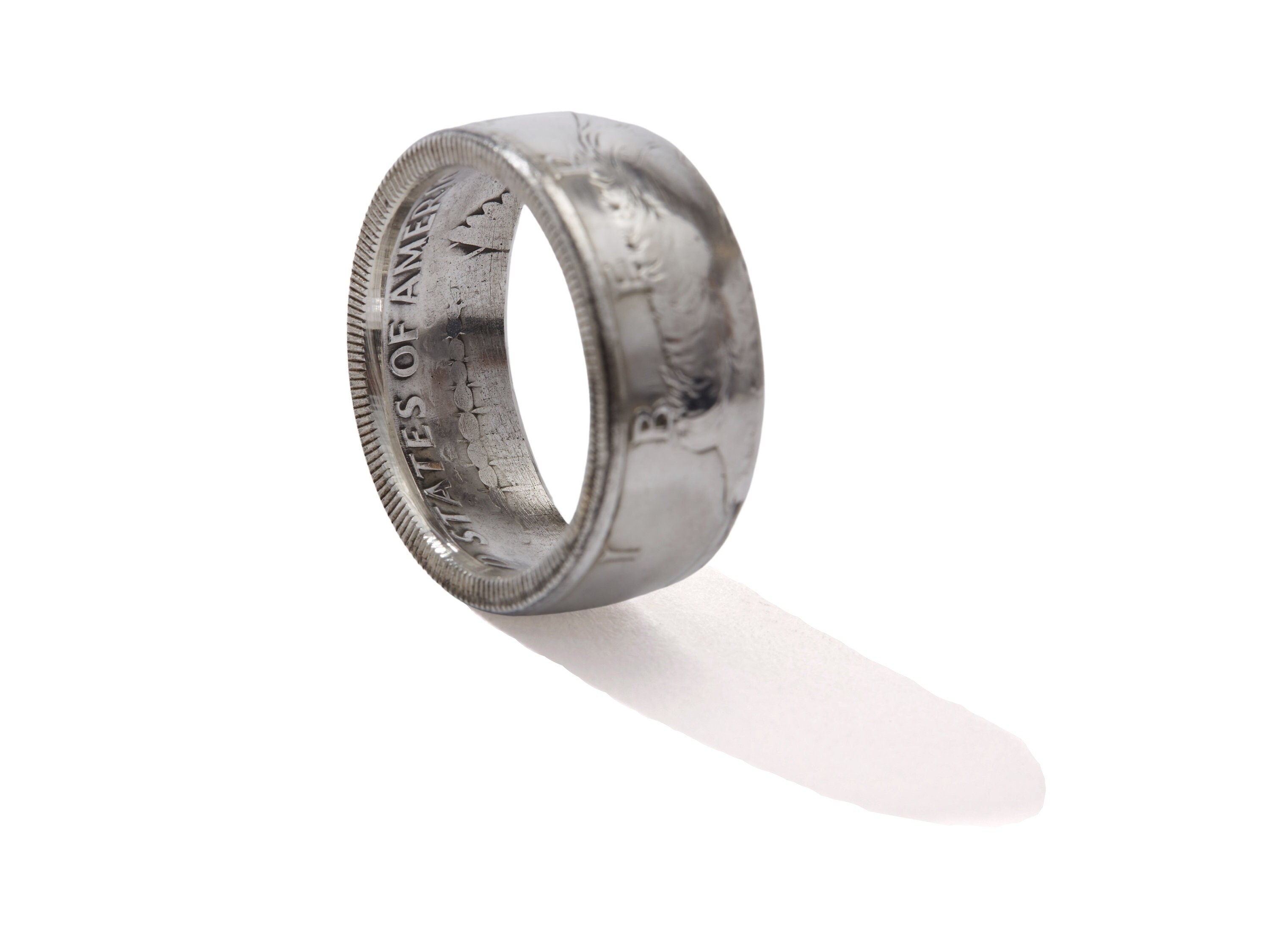 Kennedy Half Dollar 1964 handmade coin ring 90% silver – Mintique ...