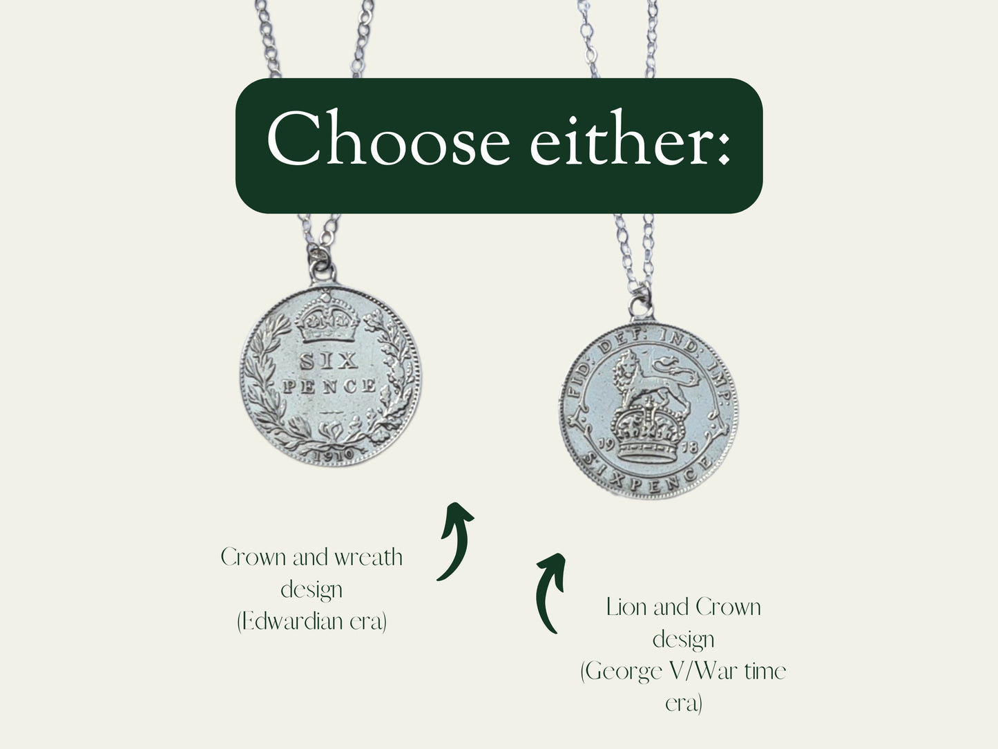 Sixpence coin sterling silver necklace: a lucky sixpence coin pendant perfect for layering and an ideal or wedding gift