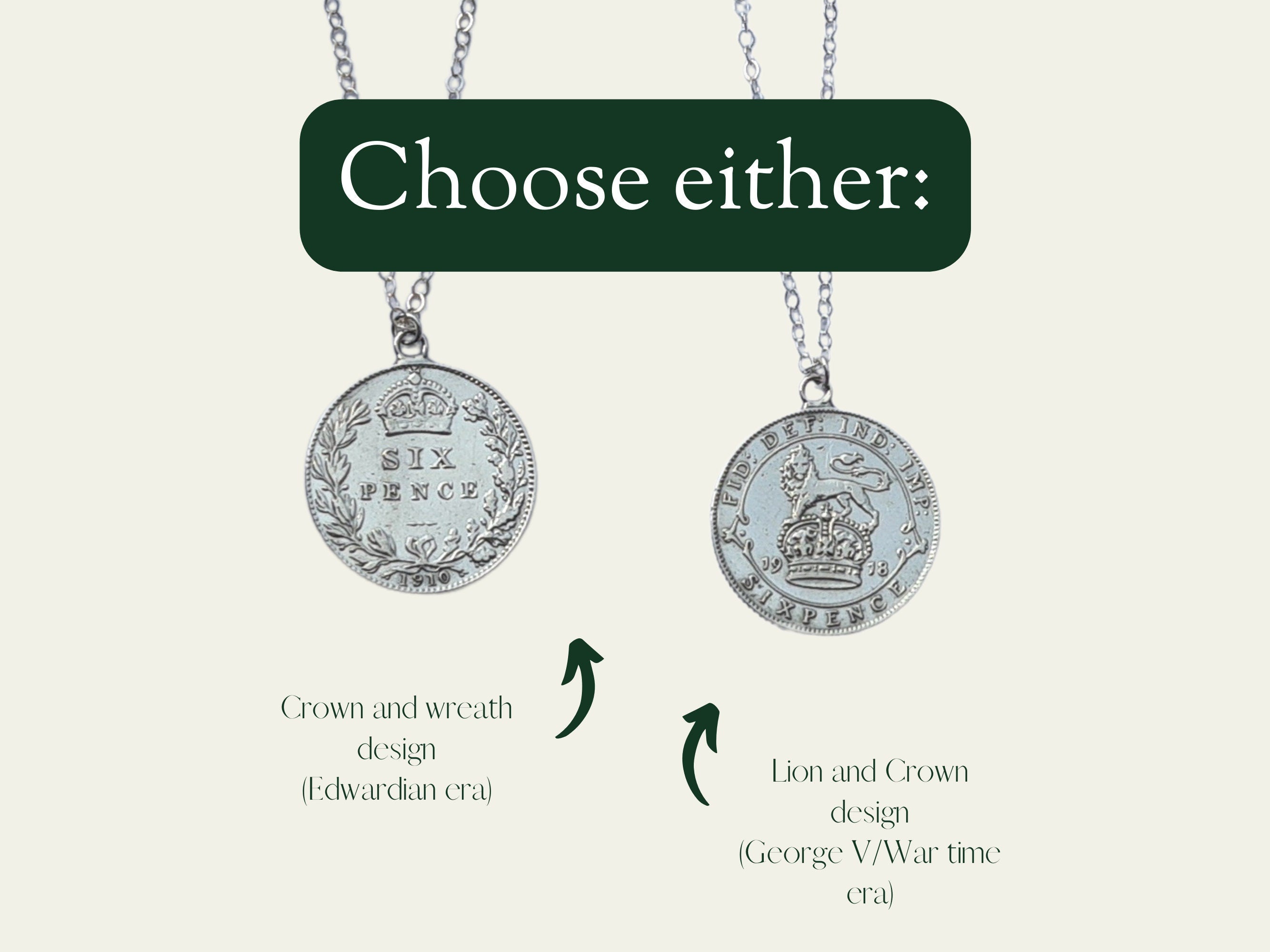 Sterling Silver Sixpence Single Coin Necklace